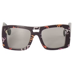 Chanel Acetate CC Multicolored Logos Square Sunglasses