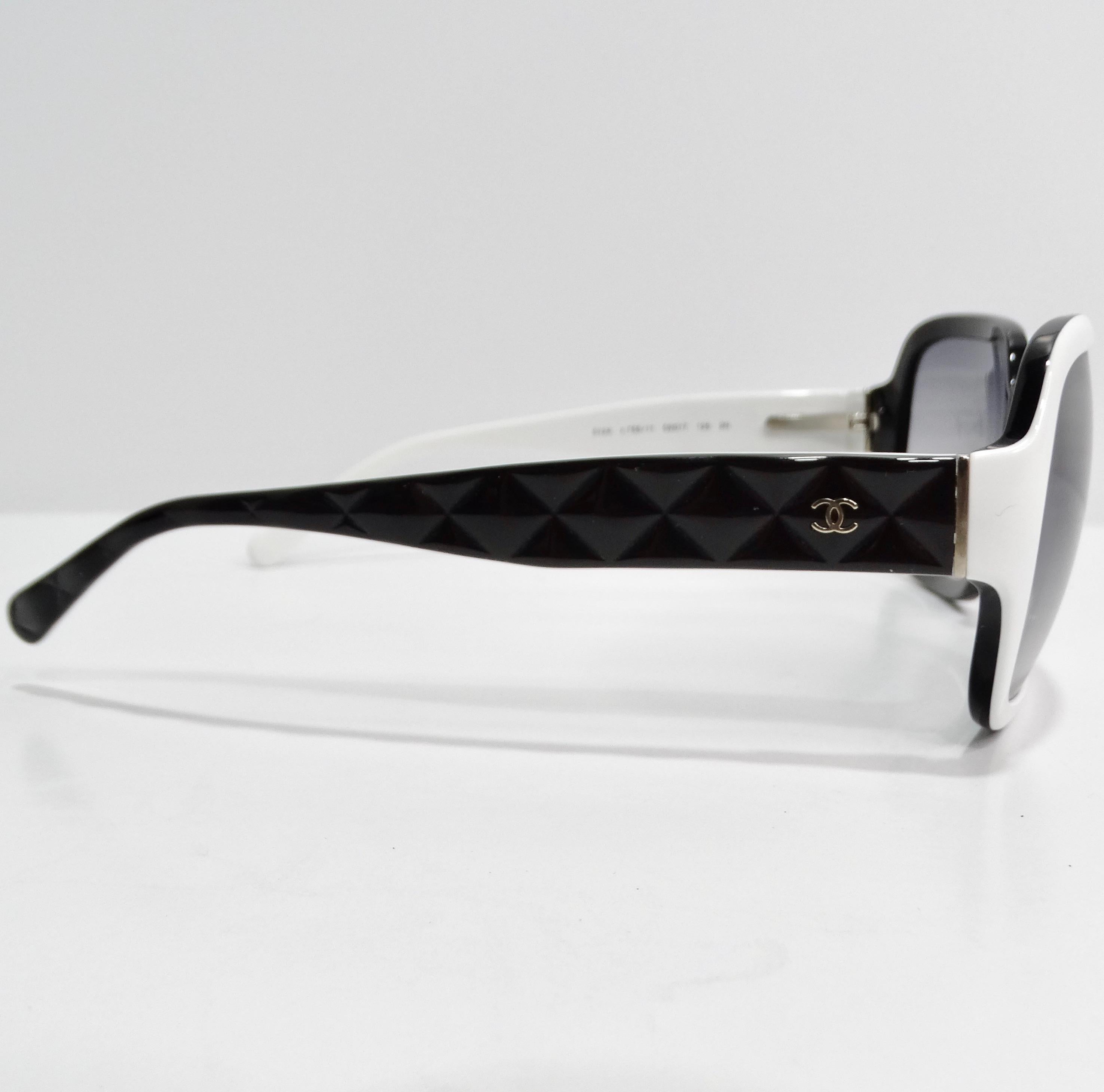 Chanel Acetat gesteppte CC-Sonnenbrille für Damen oder Herren im Angebot