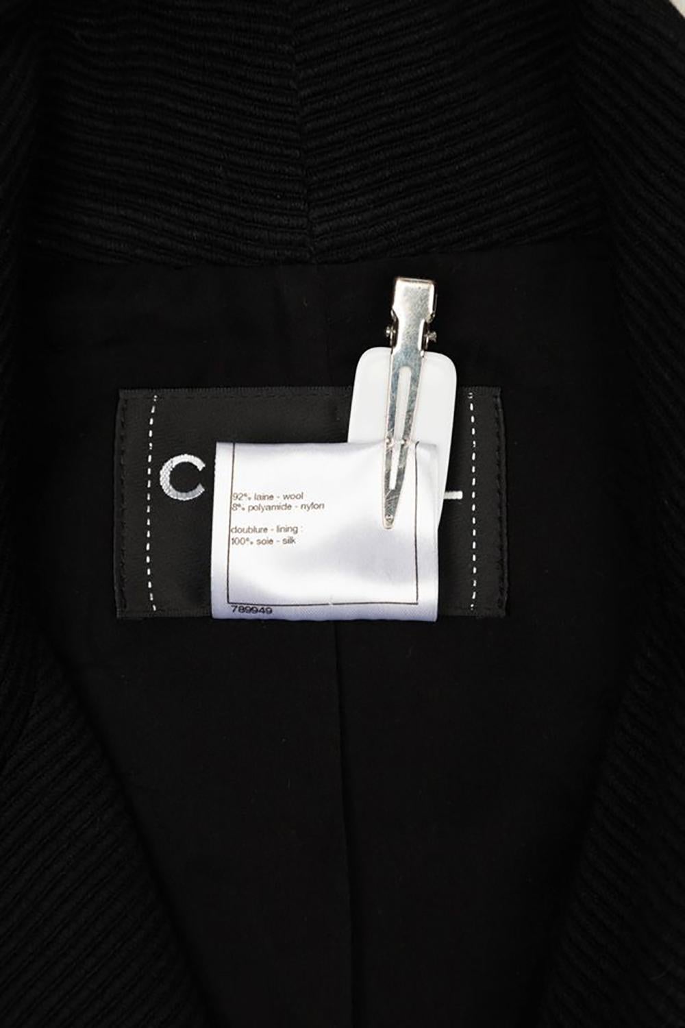 Chanel Campaña de publicidad Chaqueta de canalé negra 38 FR 9