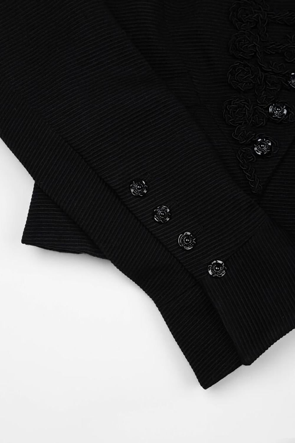 Chanel Campaña de publicidad Chaqueta de canalé negra 38 FR 4