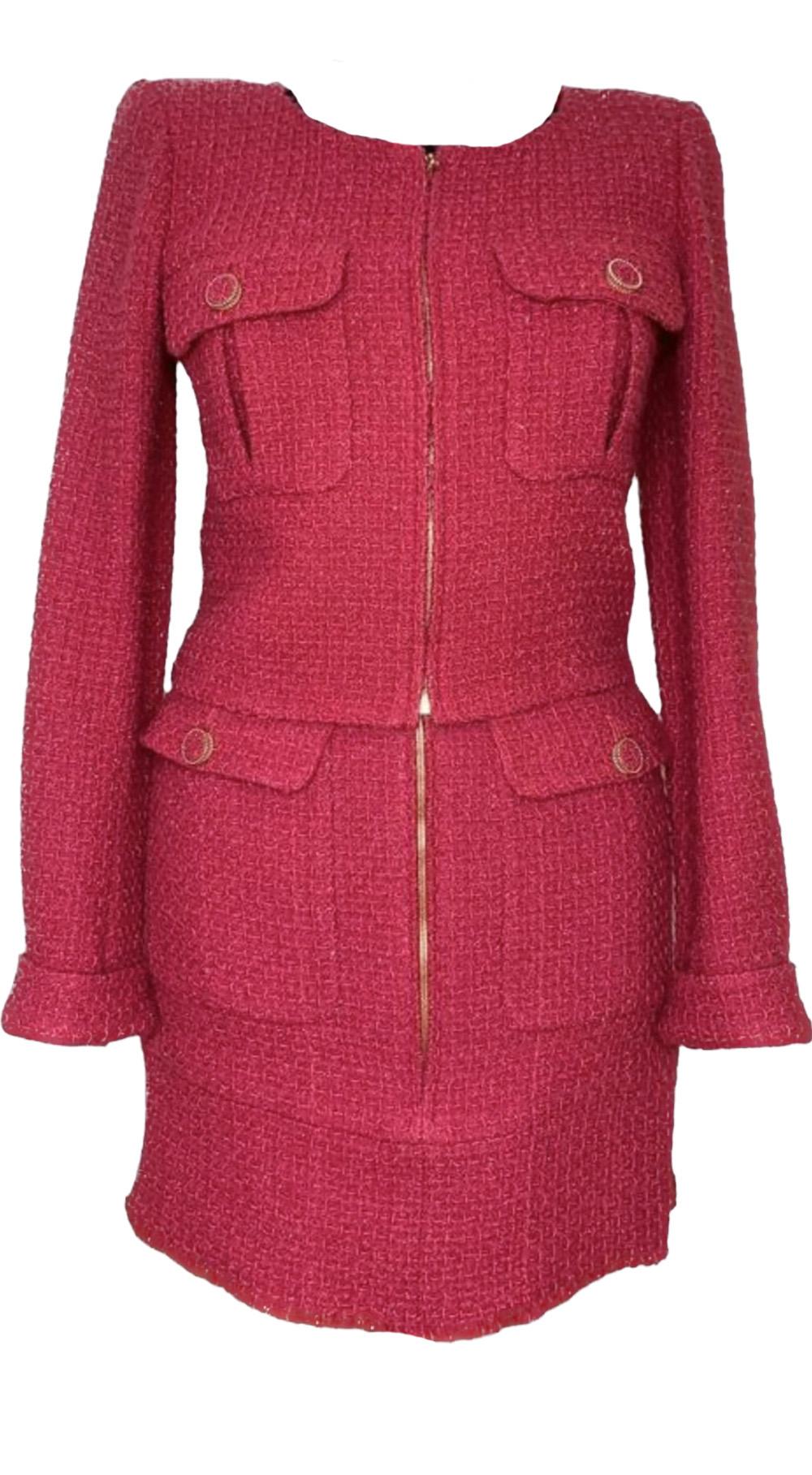 Chanel Ad Campaign Lesage Tweed Jacket and Skirt Ensemble For Sale 2