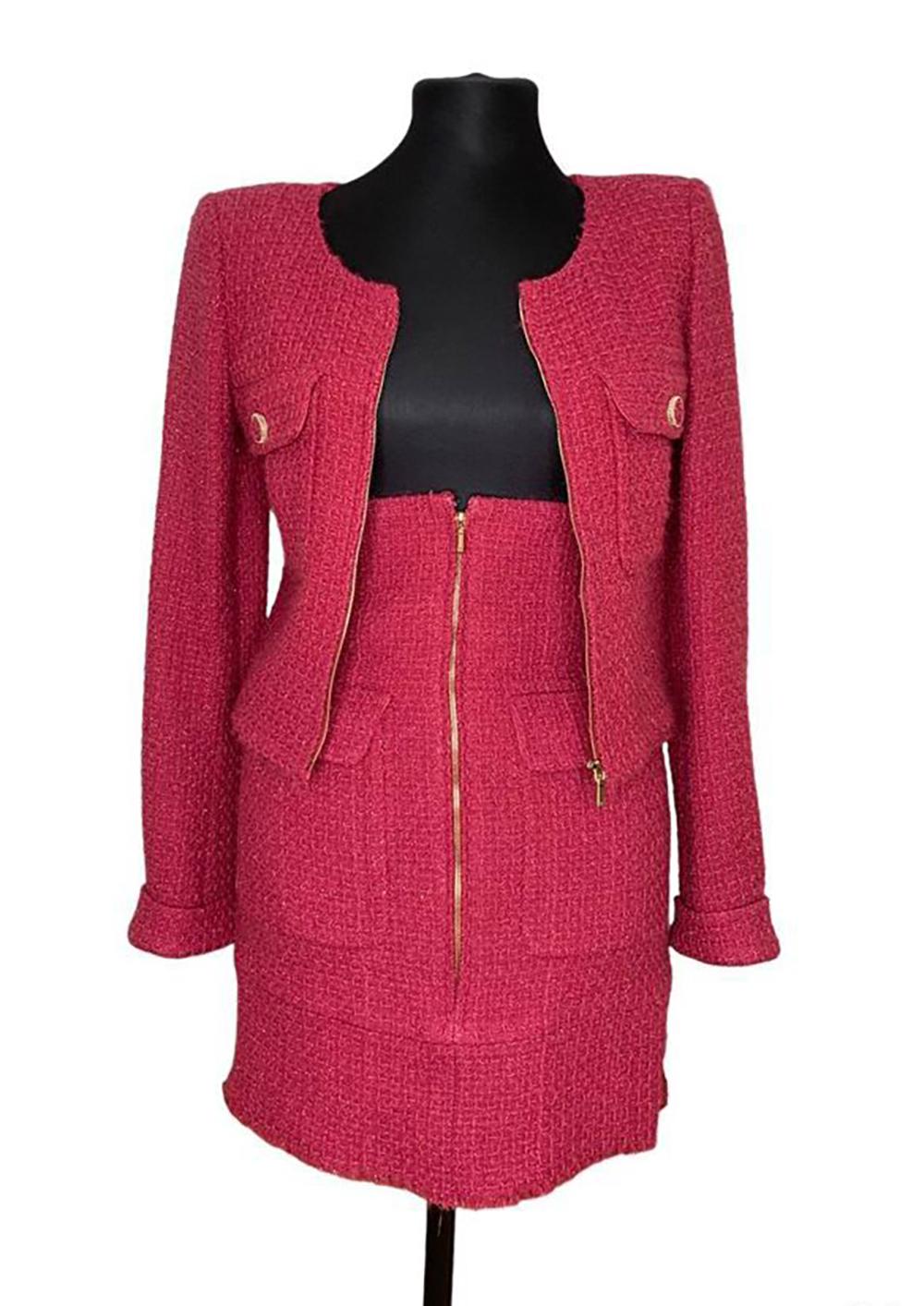 Chanel Ad Campaign Lesage Tweed Jacket and Skirt Ensemble For Sale 4