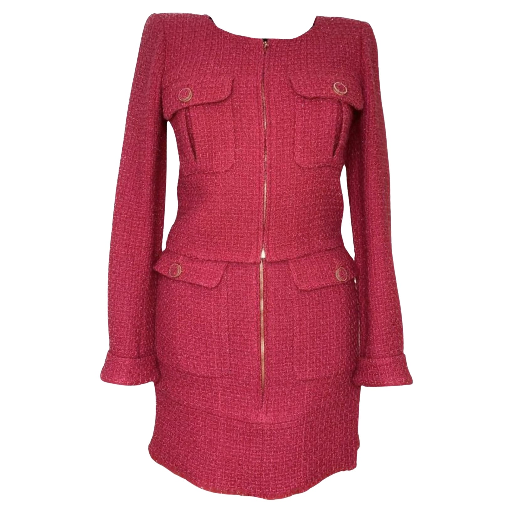 Chanel Ad Campaign Lesage Tweed Jacket and Skirt Ensemble