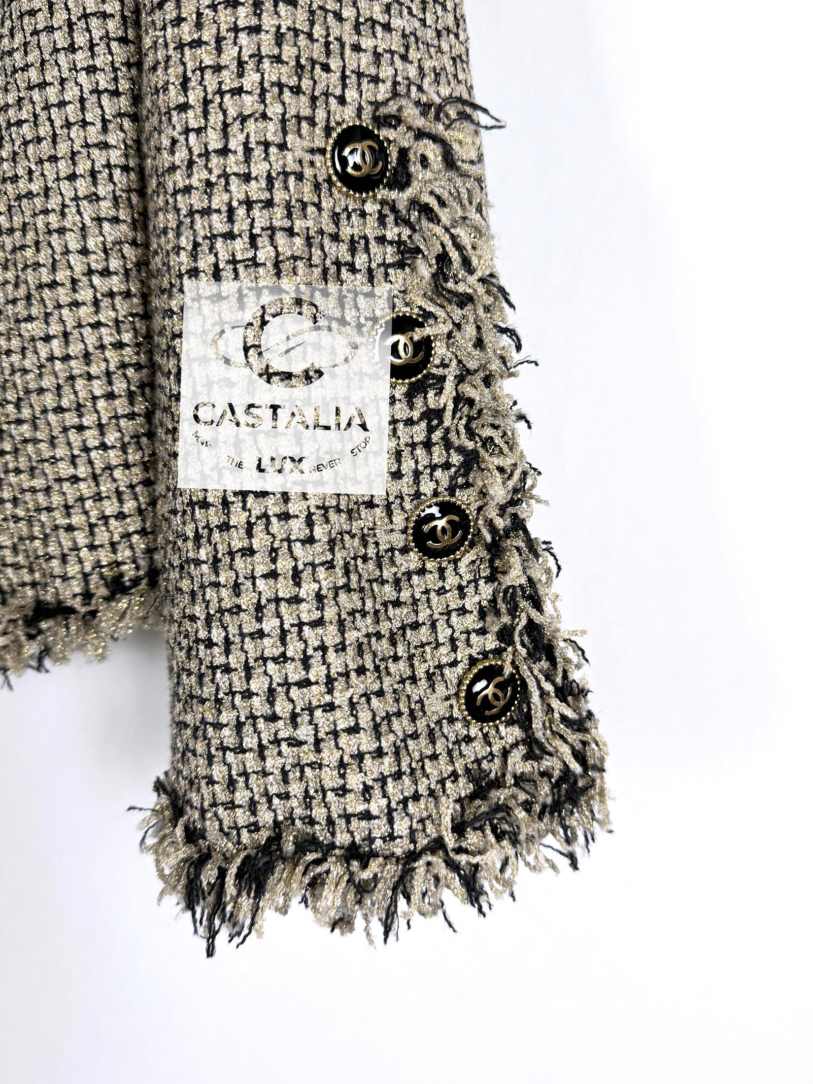 Chanel Ad Campaign Schimmernde Tweed-Jacke 38 FR im Angebot 6