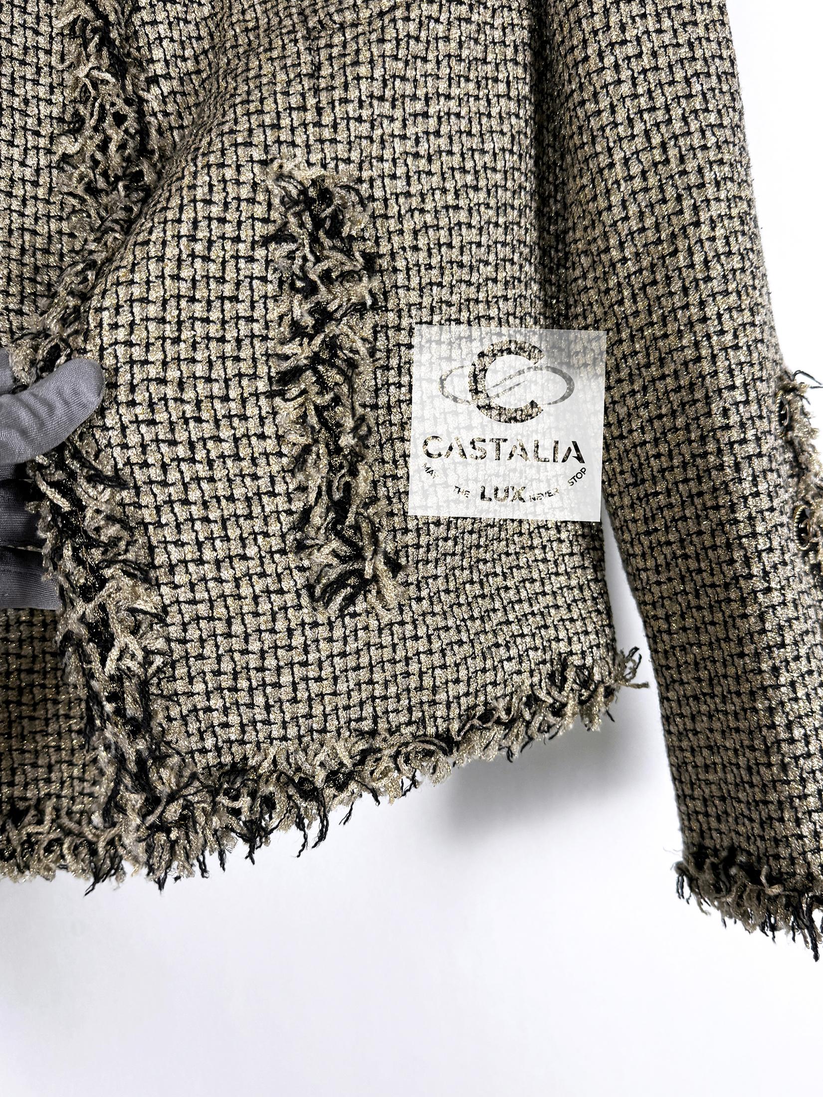 Chanel Ad Campaign Shimmer Tweed Jacket 38 FR For Sale 8