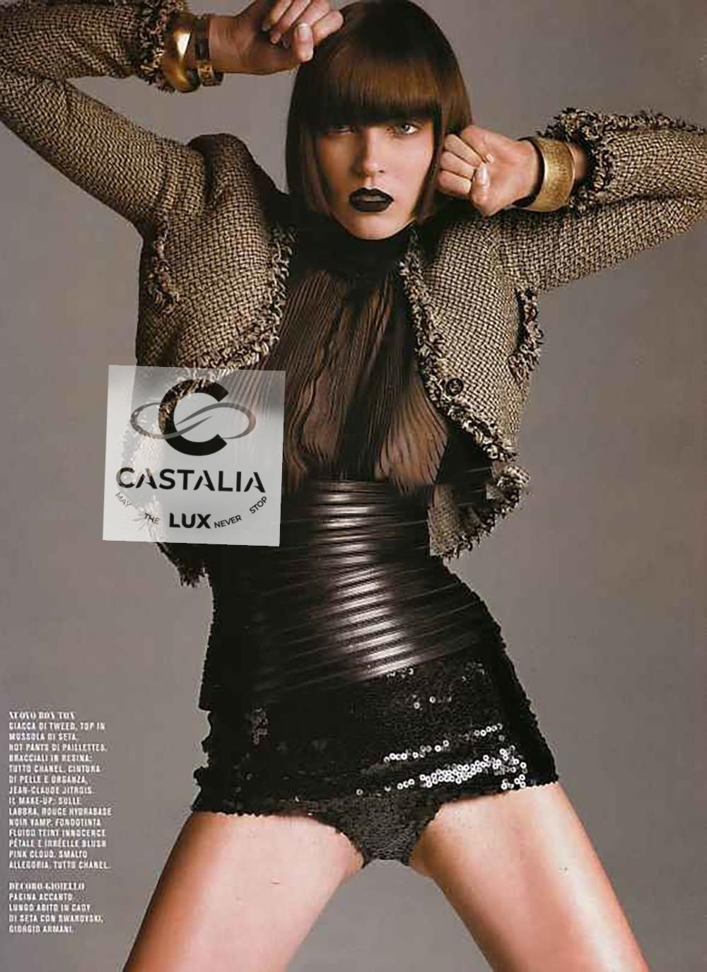 Gray Chanel Ad Campaign Shimmer Tweed Jacket 38 FR For Sale