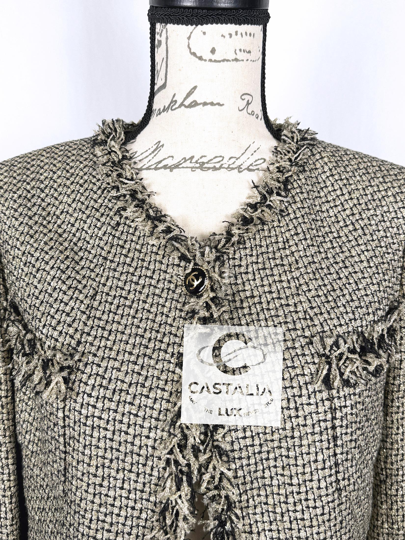 Chanel Ad Campaign Shimmer Tweed Jacket 38 FR For Sale 2