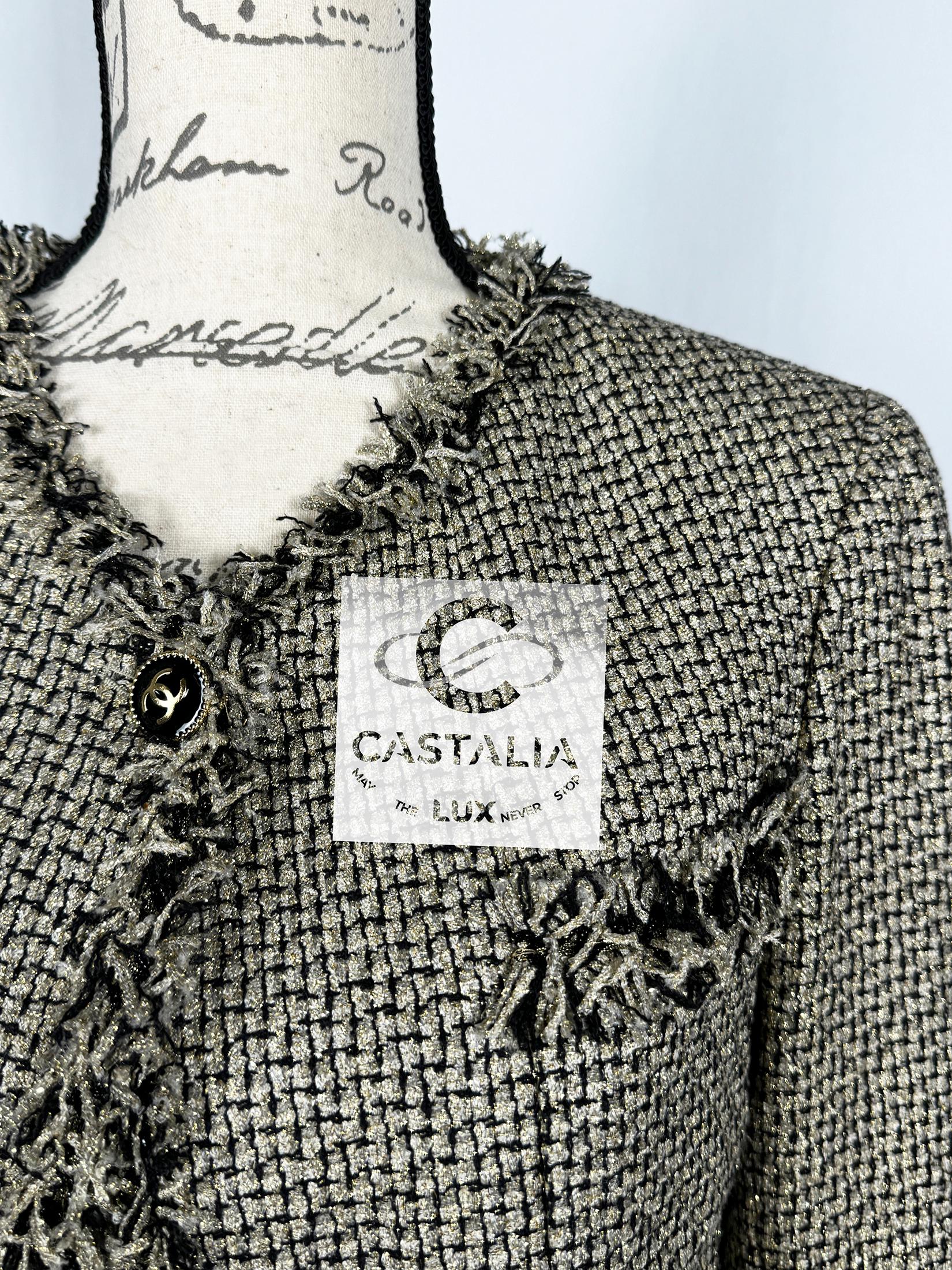 Chanel Ad Campaign Shimmer Tweed Jacket 38 FR For Sale 3