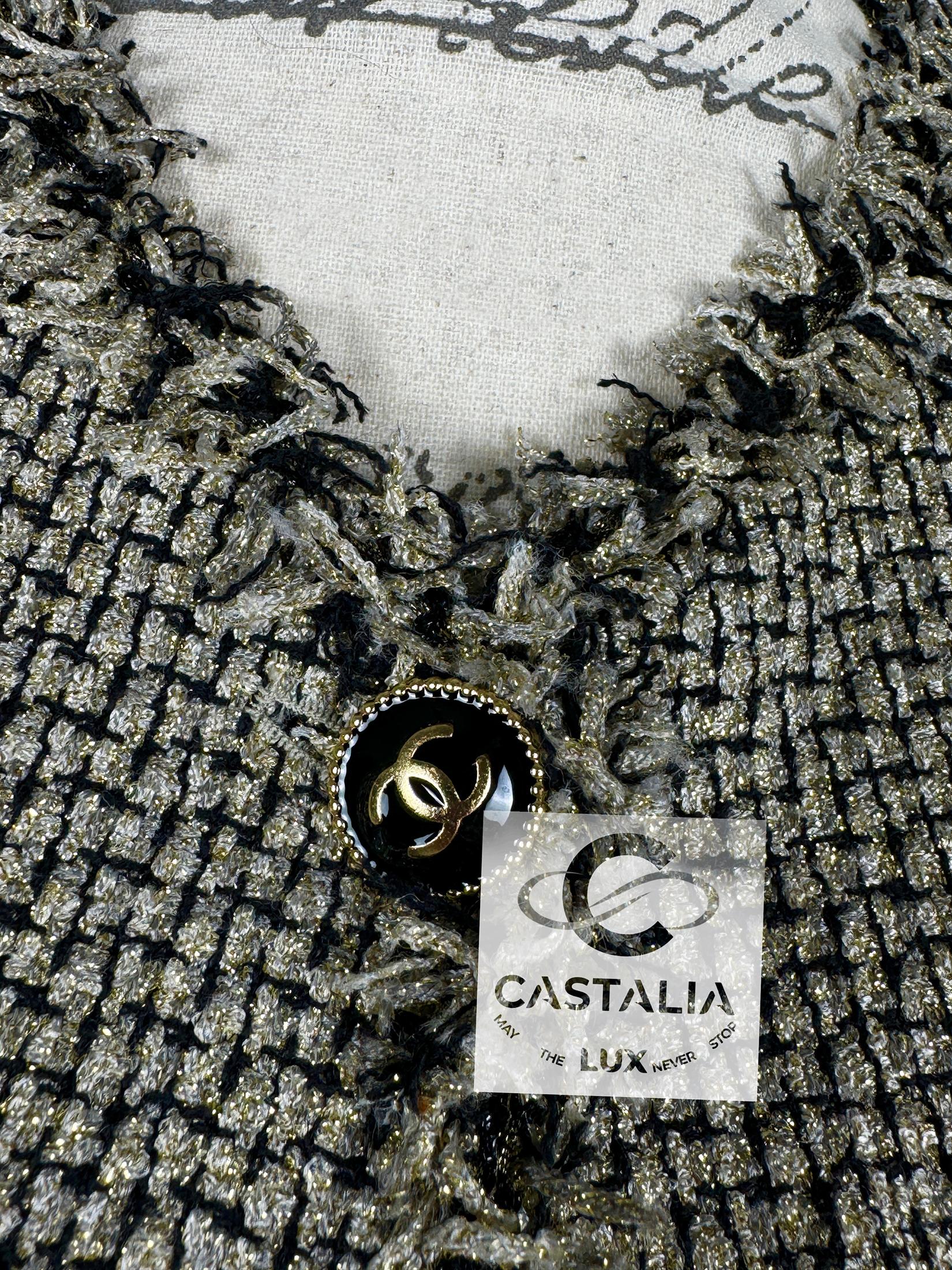 Chanel Ad Campaign Schimmernde Tweed-Jacke 38 FR im Angebot 4