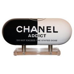 Vintage Chanel Addict Black & White Pill Sculpture