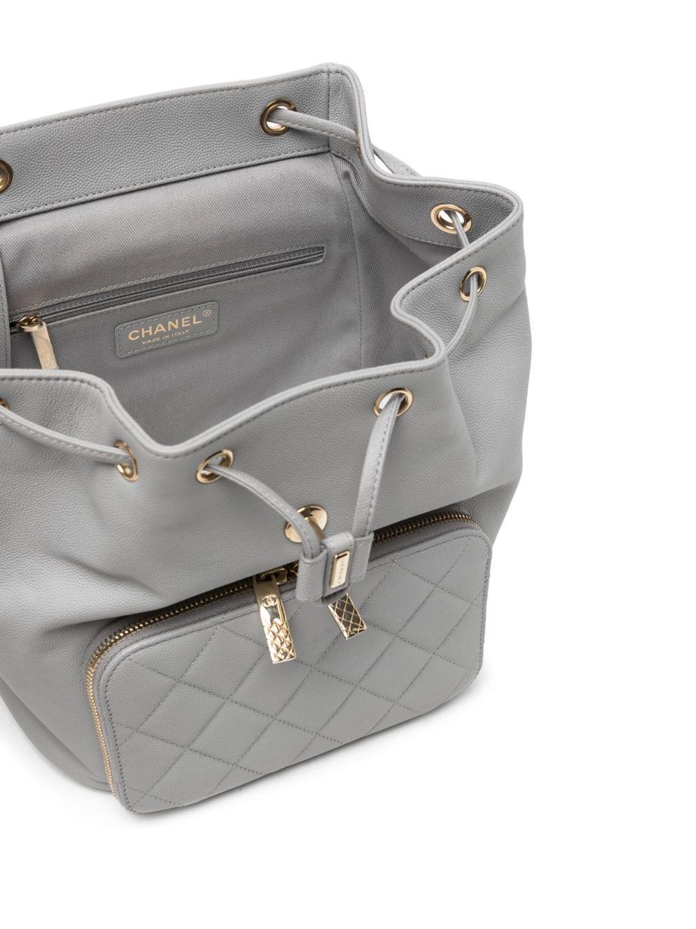chanel backpack grey