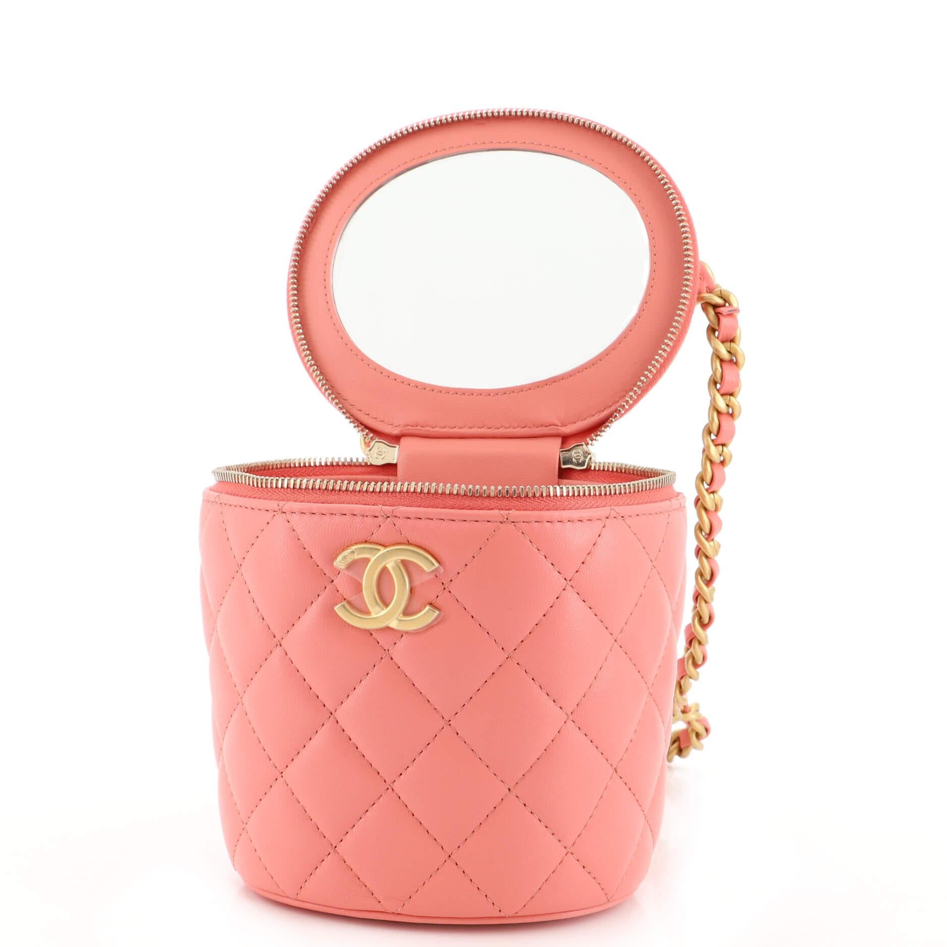 Chanel Afternoon Tea Bucket Bag Quilted Lambskin In Good Condition In NY, NY