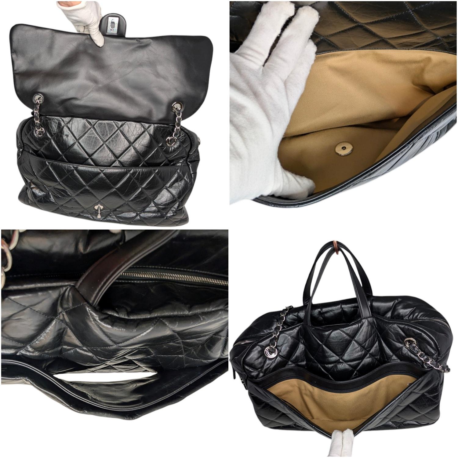 Chanel Aged Calfskin Quilted Large Express Bowling Flap Bag 1