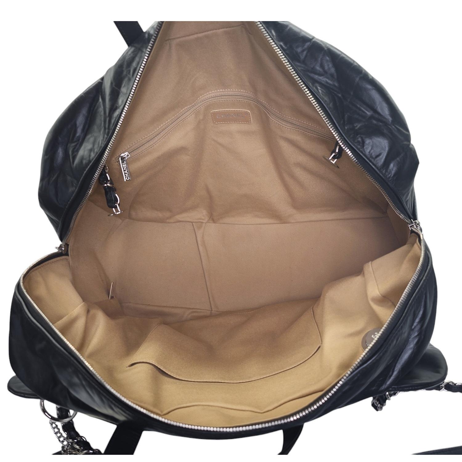 Chanel Aged Calfskin Quilted Large Express Bowling Flap Bag 2