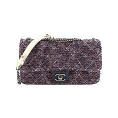 Chanel Aged Chain CC Flap Bag Quilted Tweed Medium