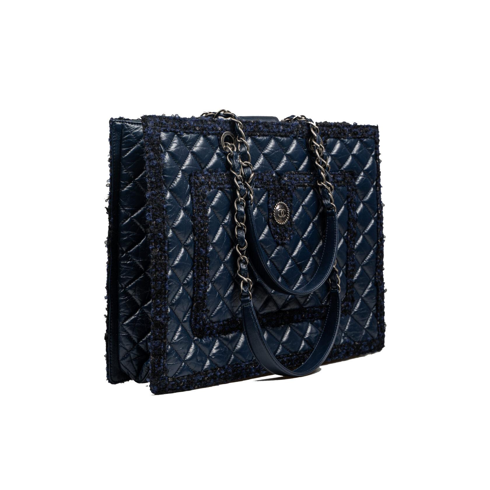 Chanel Aged Quilted Shopping Tote For Sale 5