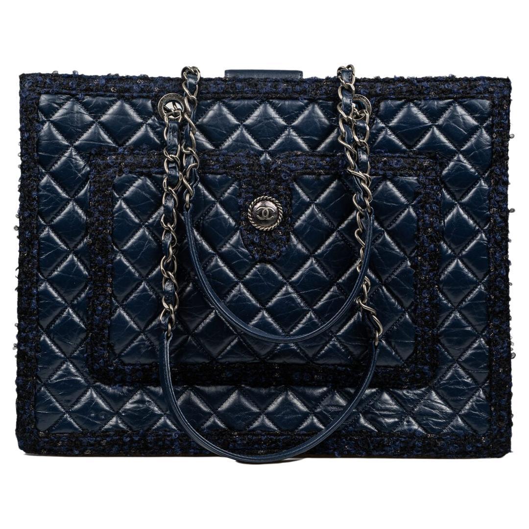 Chanel Aged Quilted Shopping Tote For Sale