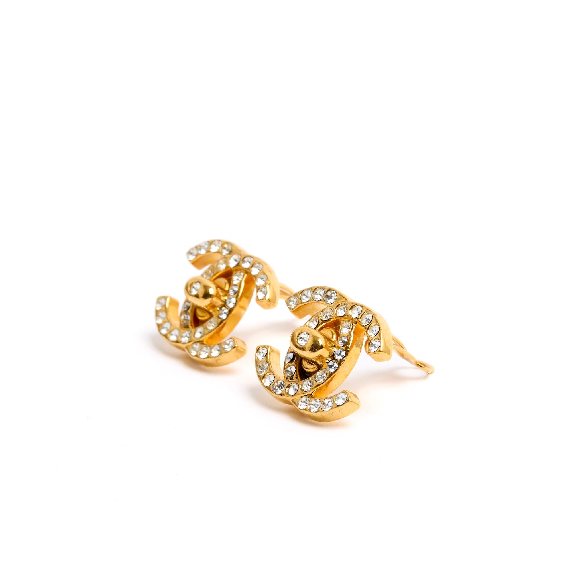 Chanel AH1996 collection clip earrings with a CC logo motif or rather the 