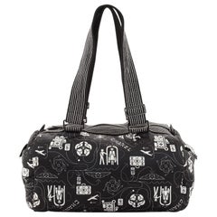 Chanel Airline Shoulder Boston Bag Printed Nylon Medium