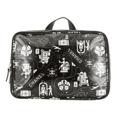 Chanel Airline Travel Bag Printed Coated Canvas Large 