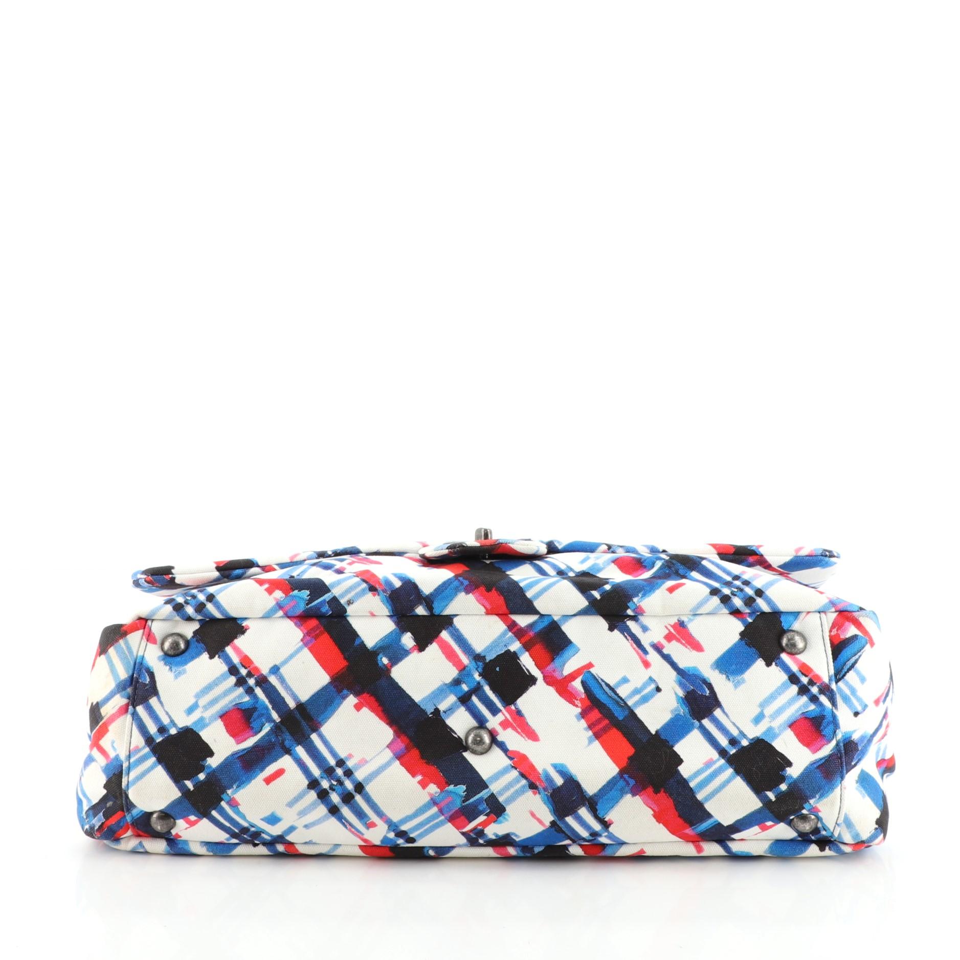 Gray Chanel Airlines CC Flap Bag Printed Canvas XXL