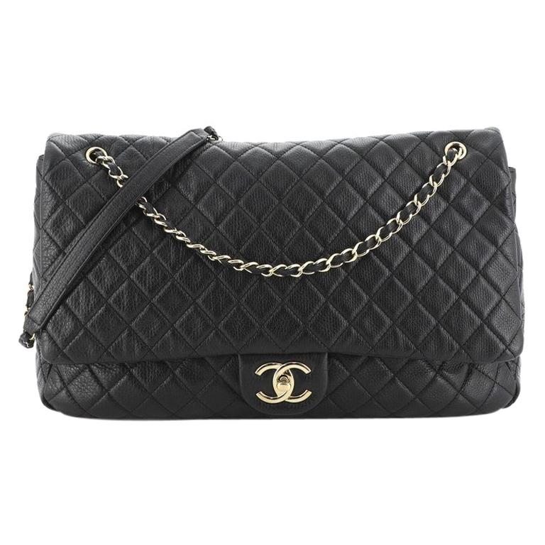 Chanel Airlines CC Flap Bag Quilted Calfskin XXL