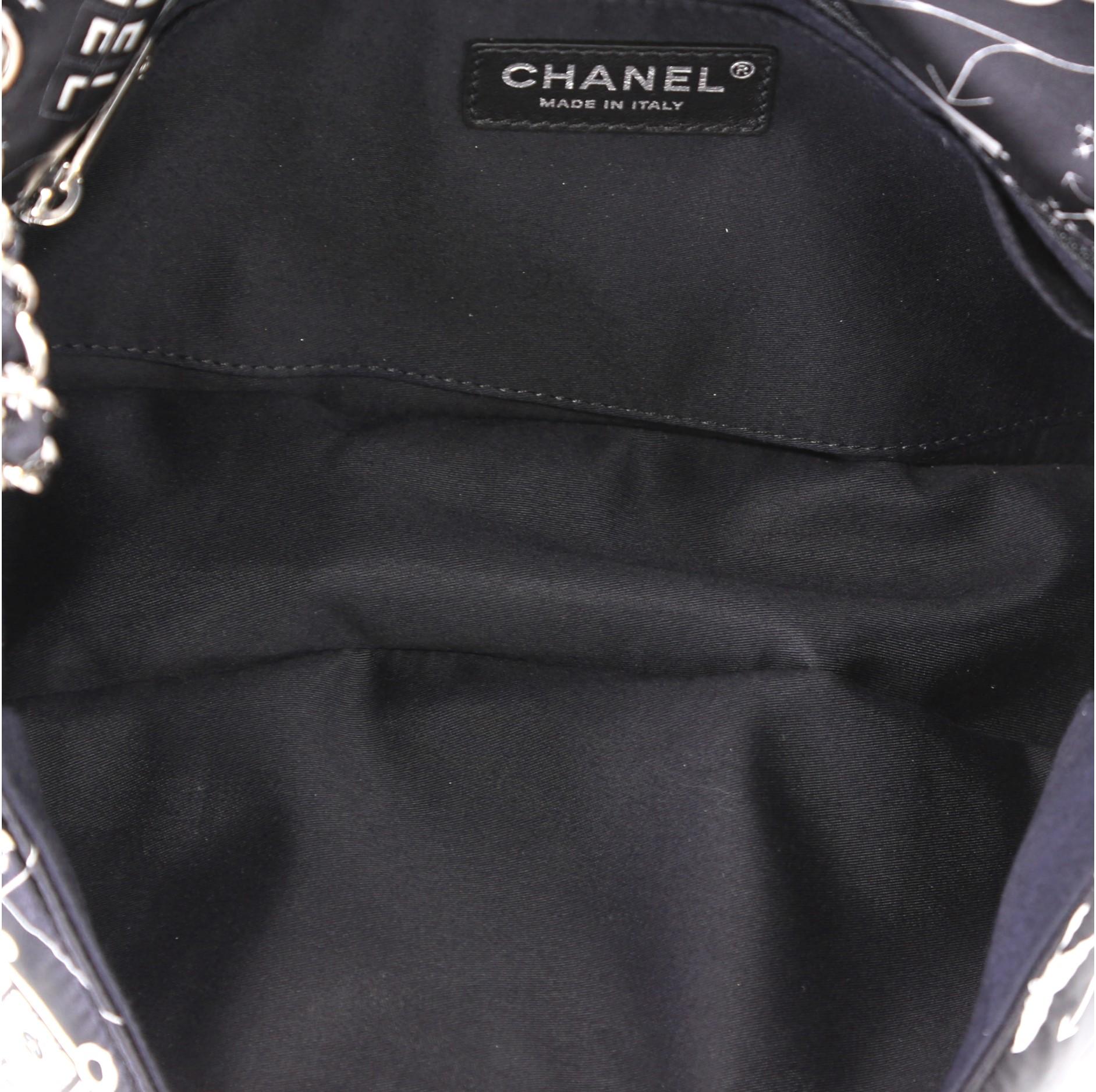  Chanel Airlines Chain Buckle Flap Bag Printed Satin Medium 1