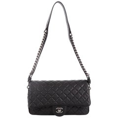 Chanel Airlines Chain Flap Bag Quilted Goatskin Small