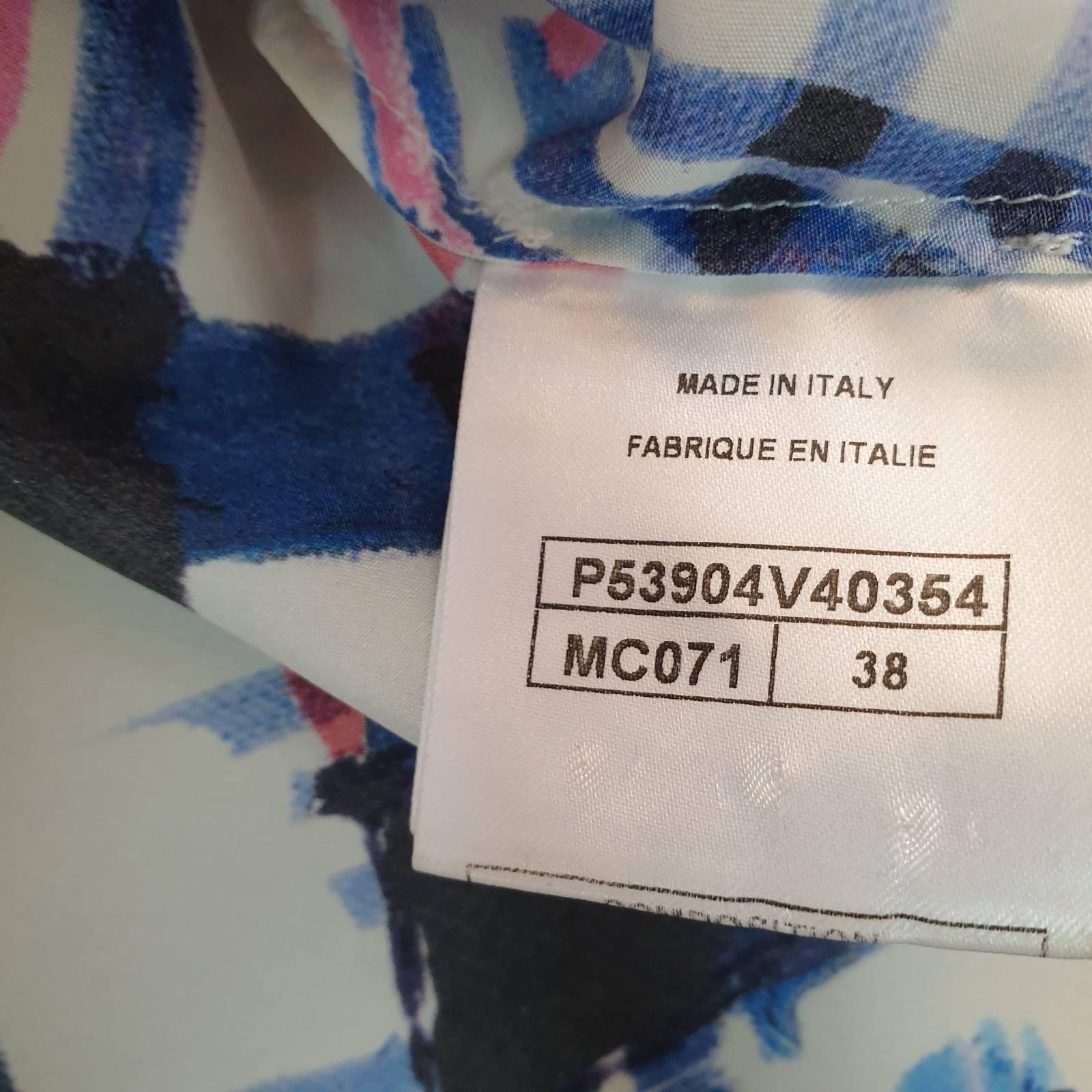 Chanel Airlines Kollektion Bluse mit kariertem Druck aus Seide  Langärmeliges Top Bluse im Zustand „Hervorragend“ im Angebot in Krakow, PL