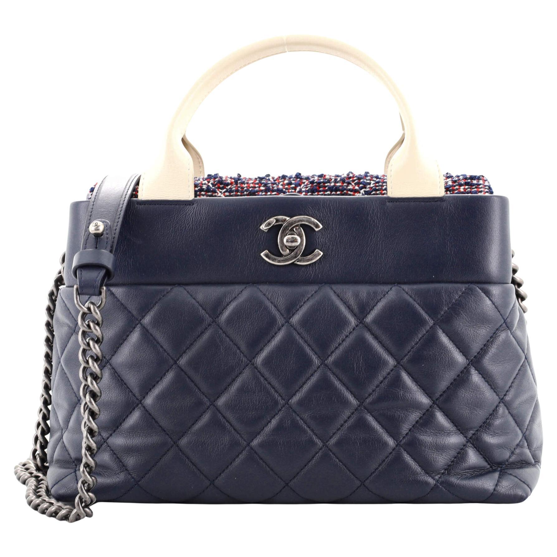 Chanel Airlines Portobello Tote Quilted Lambskin and Tweed Small at 1stDibs