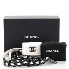 Chanel Airpods Pro Holder Belt Quilted Caviar with Resin