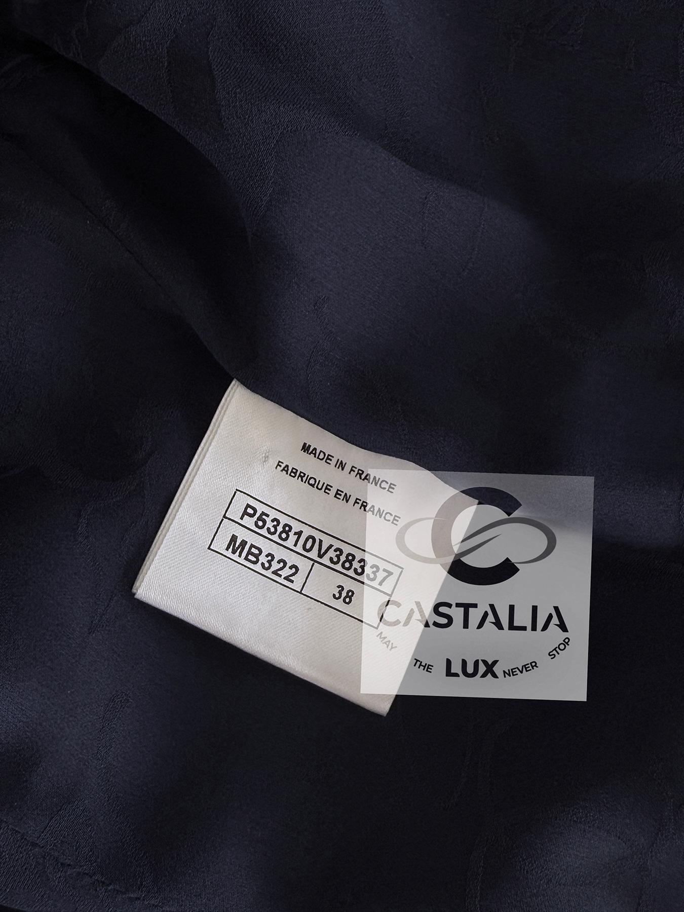 Chanel Airport Collection CC Buttons Navy Tweed Jacket 38 FR For Sale 9