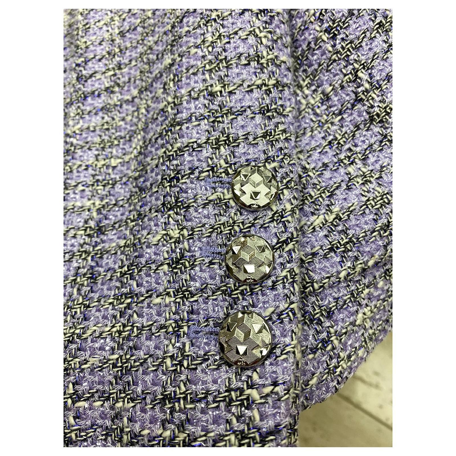 Chanel Airport Runway Lavender Tweed Jacket For Sale 6