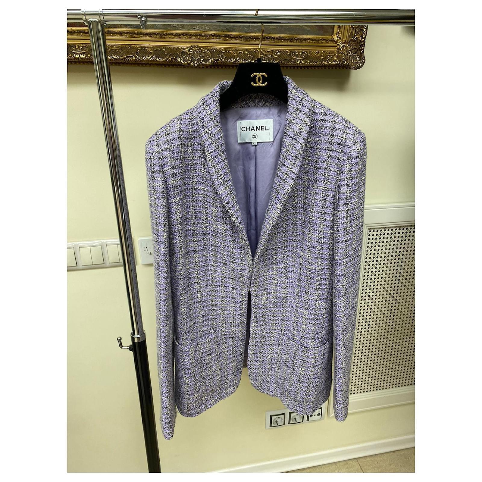 Chanel Airport Runway Lavender Tweed Jacket For Sale 1
