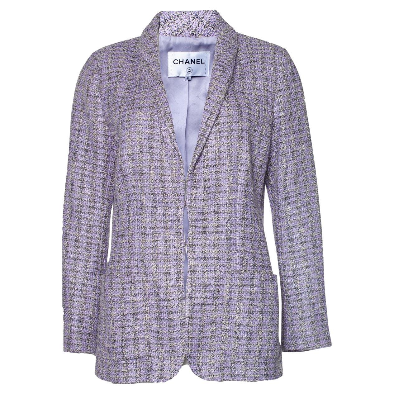Chanel Airport Runway Lavender Tweed Jacket For Sale
