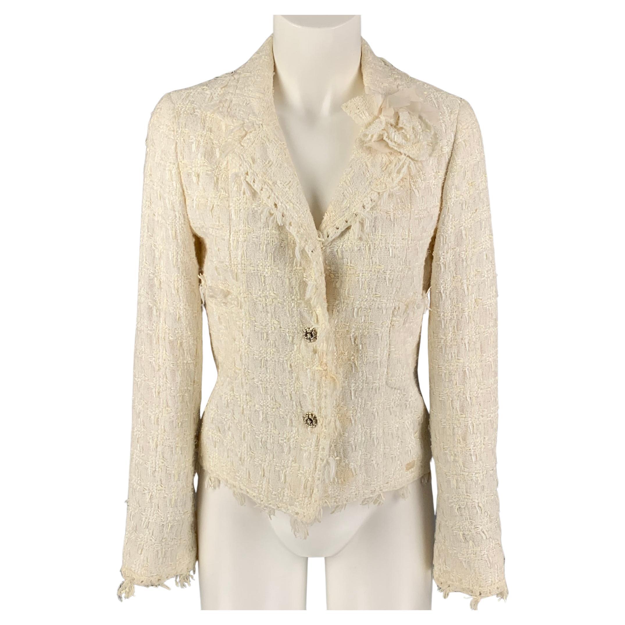 Chanel Cream Jacket - 16 For Sale on 1stDibs | cream chanel jacket