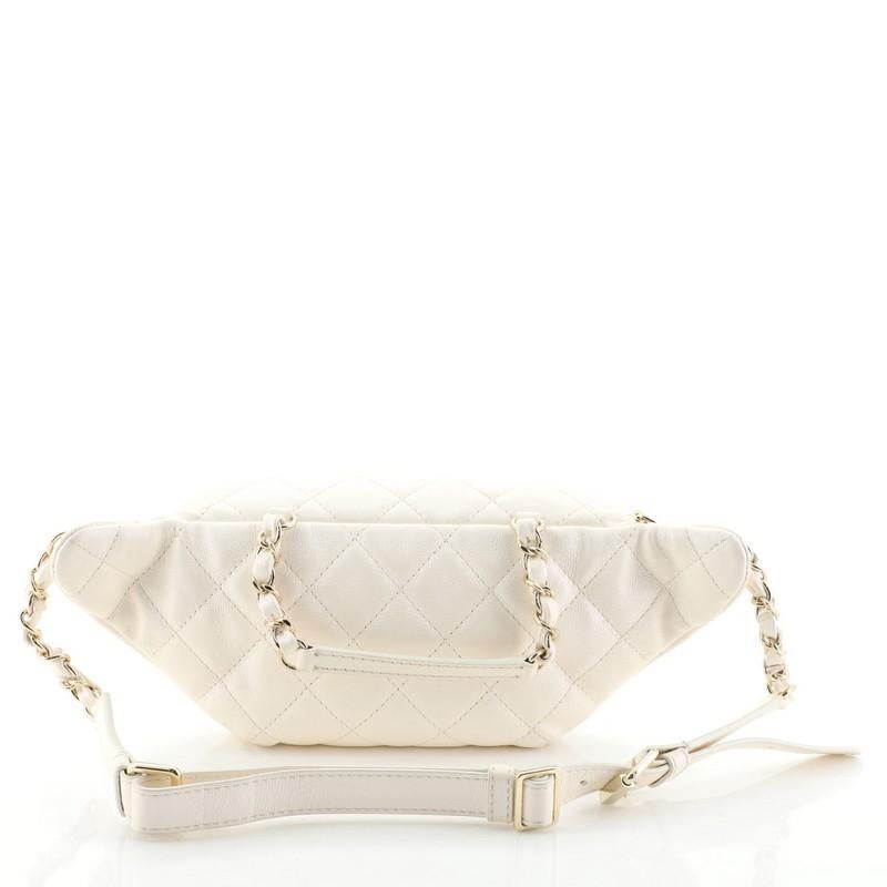 Chanel All About Waist Bag Quilted Iridescent Caviar In Good Condition In NY, NY