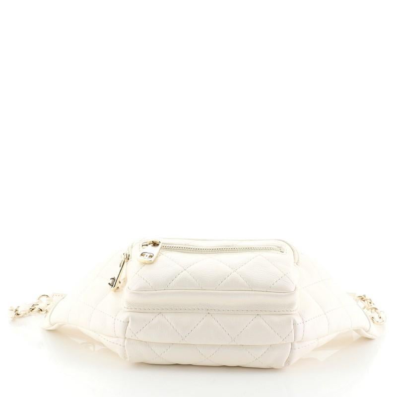 Women's or Men's Chanel All About Waist Bag Quilted Iridescent Caviar