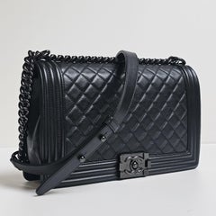Chanel All Black New Medium Boy Bag