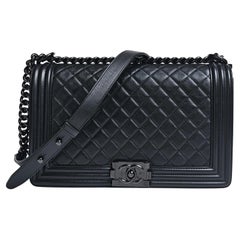 Chanel All Black New Medium Boy Bag