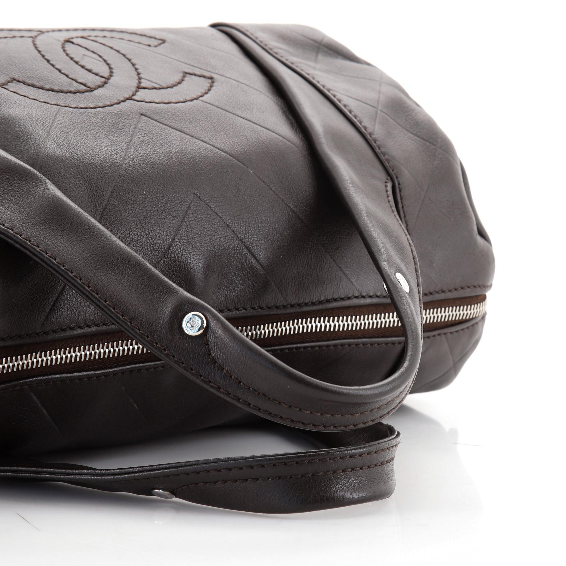 Chanel All Day Long Bowler Tasche Chevron Leder Medium 2