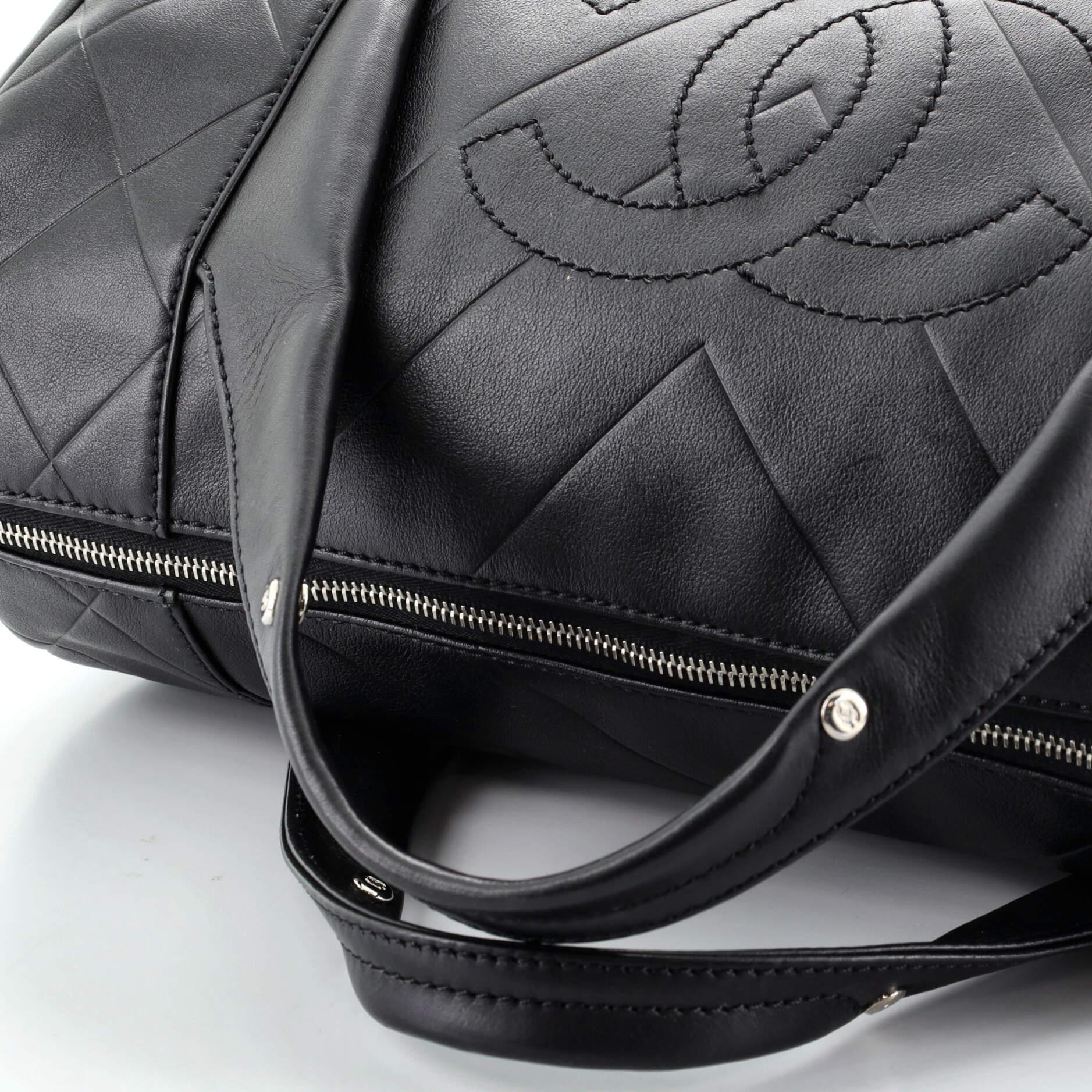 Chanel All Day Long Bowler Bag Chevron Leather Medium 1