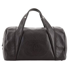 Chanel All Day Long Bowler Tasche Chevron Leder Medium
