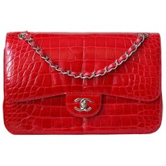 Chanel Alligator Jumbo Classic Double Flap Bag 