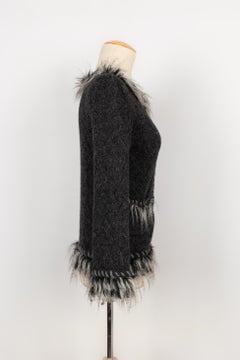Chanel Alpaca and Cashmere Jacket Embroidered with Faux Fur