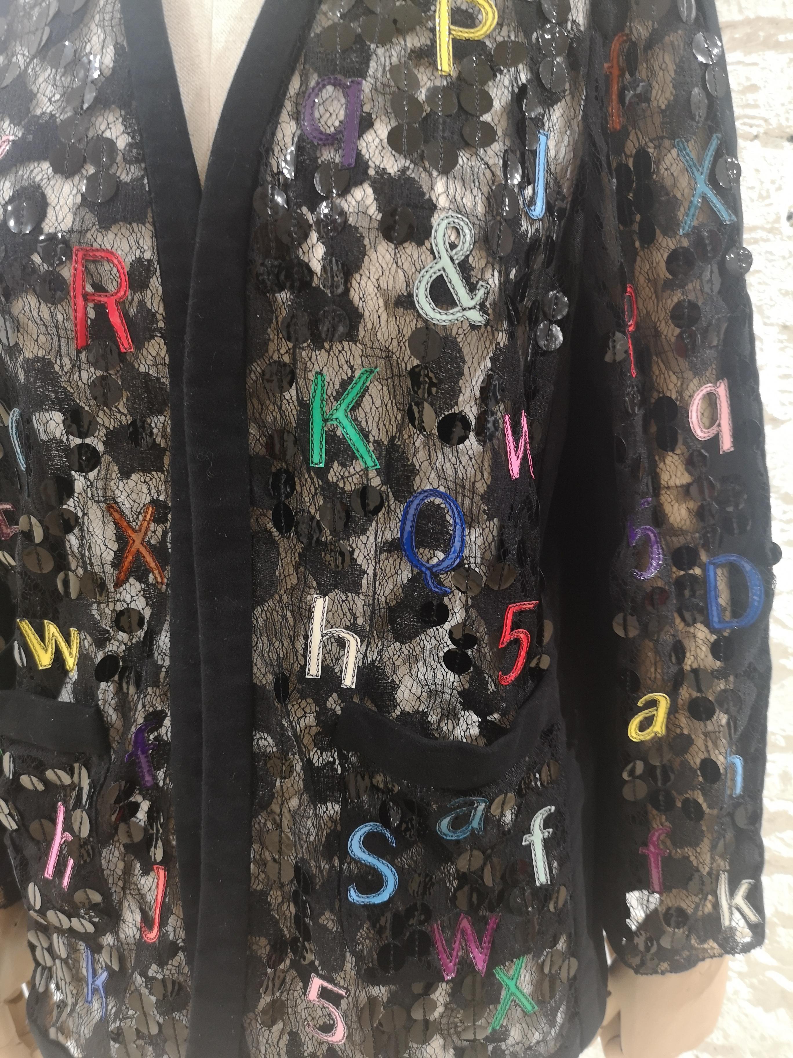 Chanel Alphabet see through cotton silk jacket For Sale 4