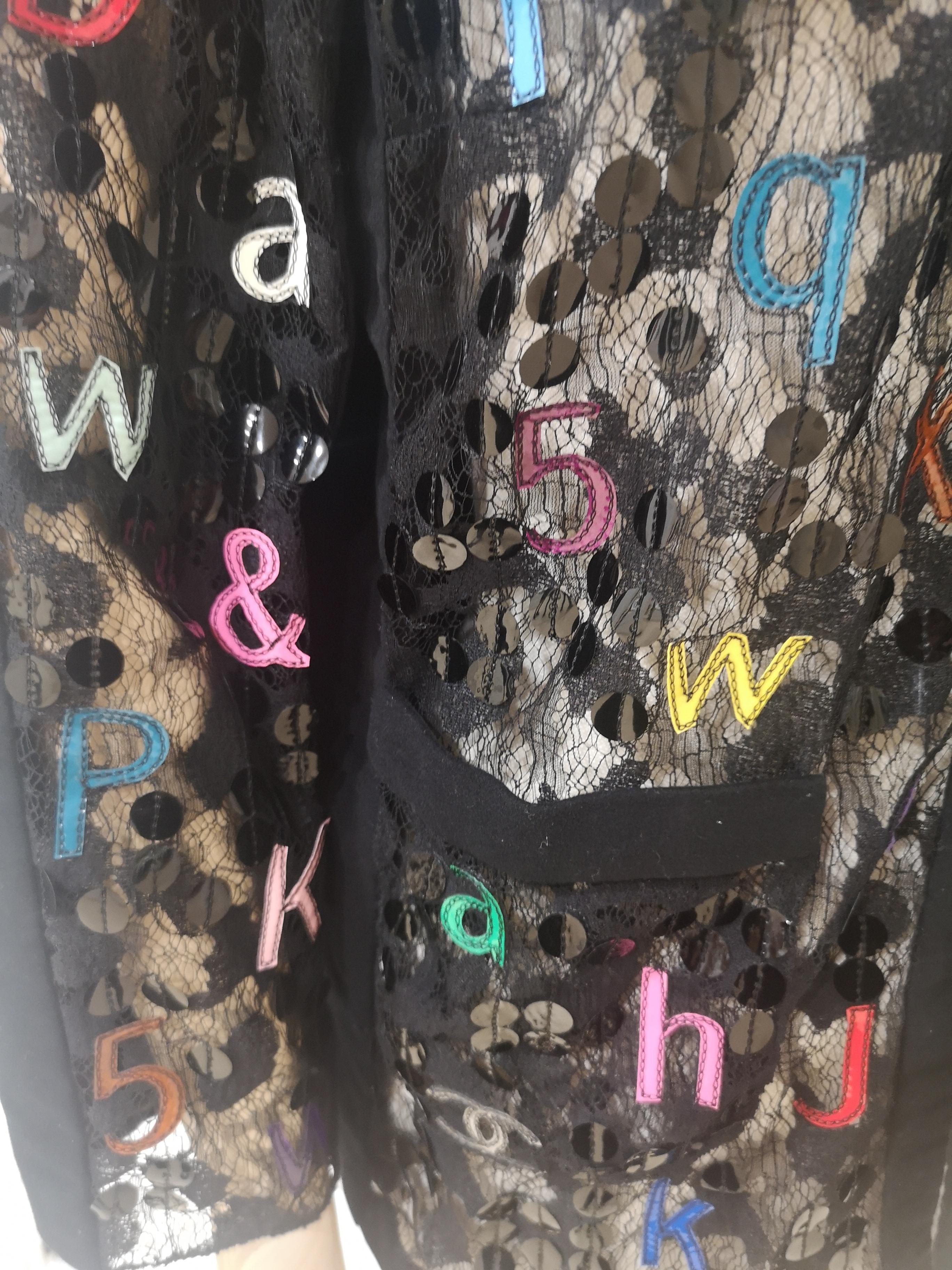 Chanel Alphabet see through cotton silk jacket In Excellent Condition For Sale In Capri, IT