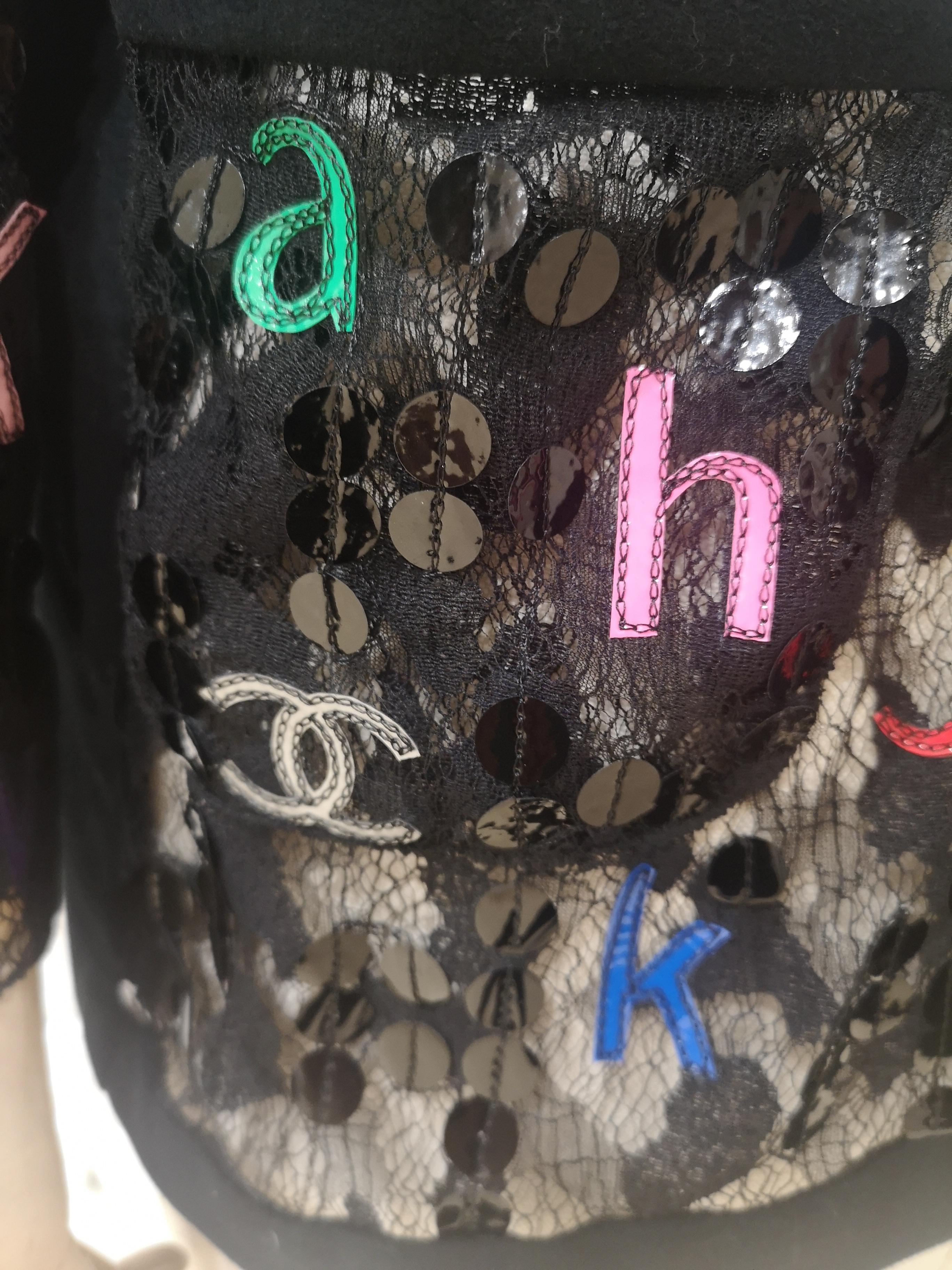 Women's Chanel Alphabet see through cotton silk jacket For Sale
