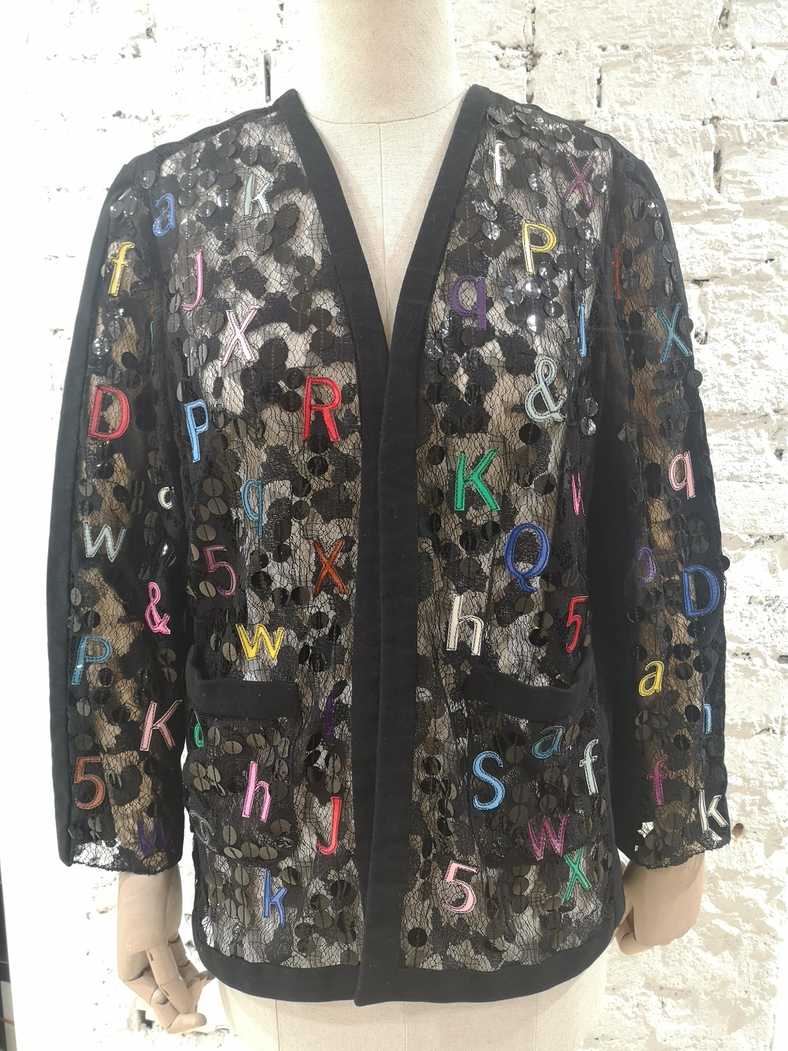 Chanel Alphabet see through cotton silk jacket For Sale 2