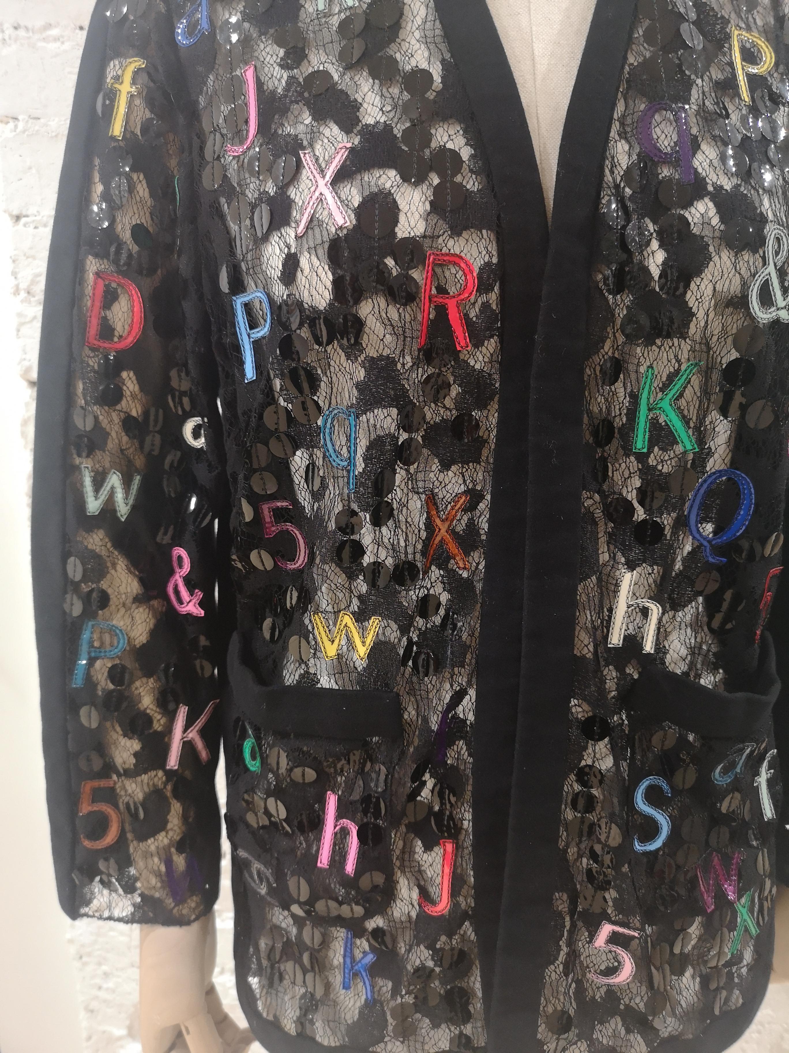 Chanel Alphabet see through cotton silk jacket For Sale 3